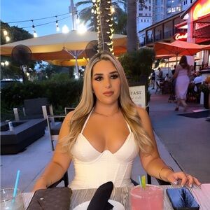 Elegant White Halter Top Dress